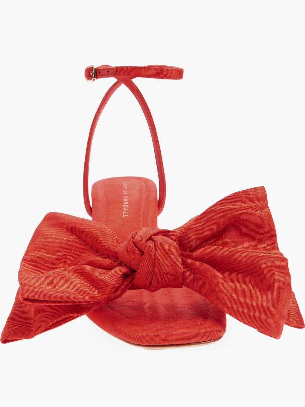 Loeffler Randall Carmen ankle strap Red Bow Block Heel Sandals - Picture 5 of 6